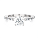 1 1/5 ctw Round Lab Grown Diamond Side Stone Engagement Ring