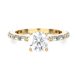 1 1/5 ctw Round Lab Grown Diamond Side Stone Engagement Ring