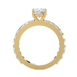 1 1/5 ctw Round Lab Grown Diamond Side Stone Engagement Ring