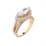 2 1/3 ctw Marquise Lab Grown Diamond Halo Engagement Ring