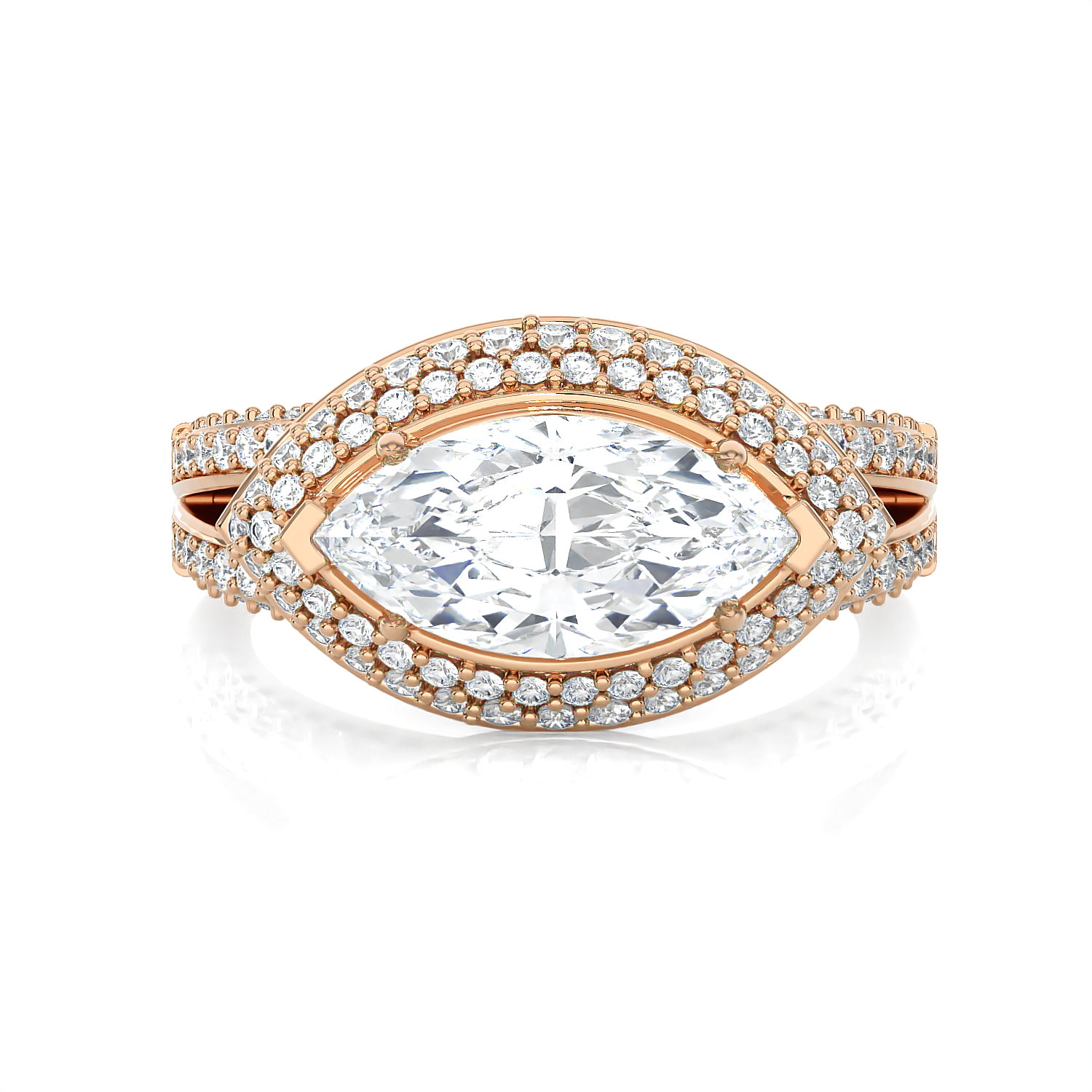 2 1/3 ctw Marquise Lab Grown Diamond Halo Engagement Ring