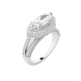 2 1/3 ctw Marquise Lab Grown Diamond Halo Engagement Ring