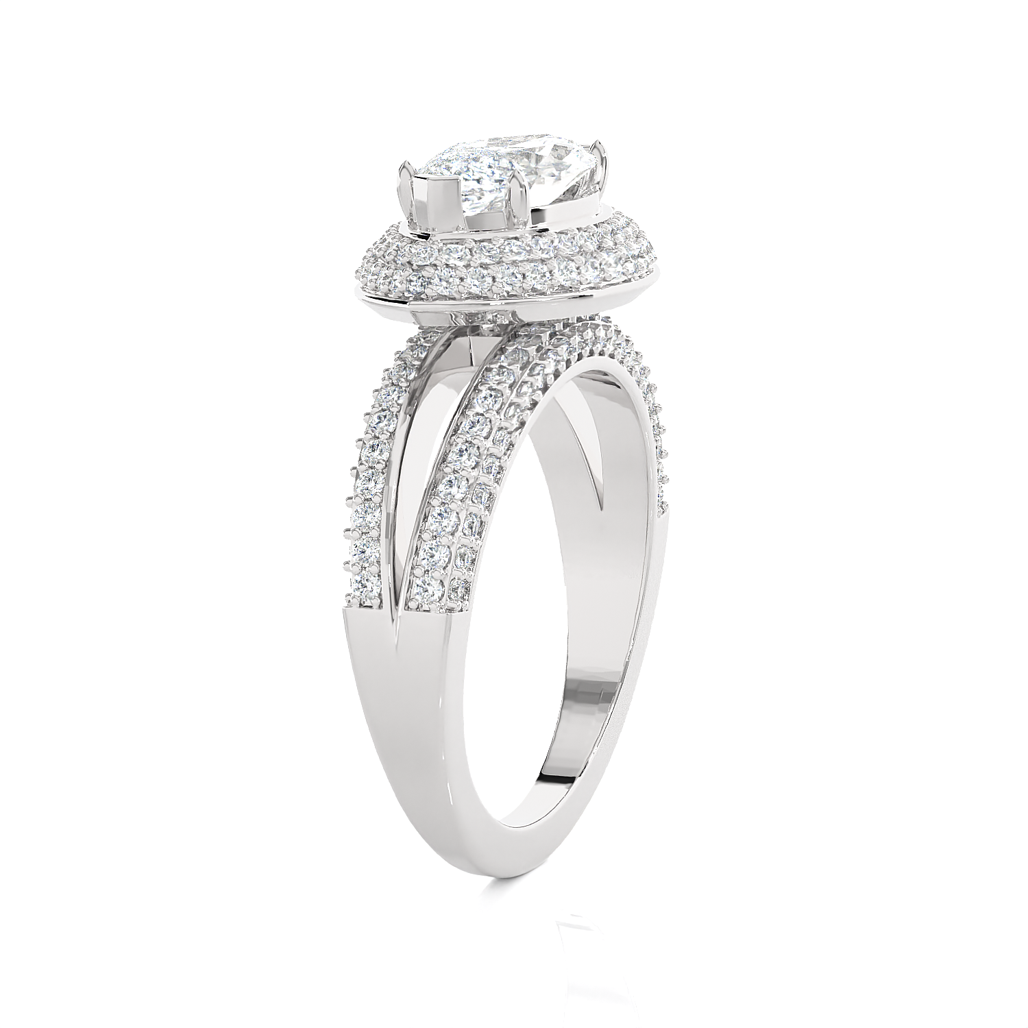 2 1/3 ctw Marquise Lab Grown Diamond Halo Engagement Ring