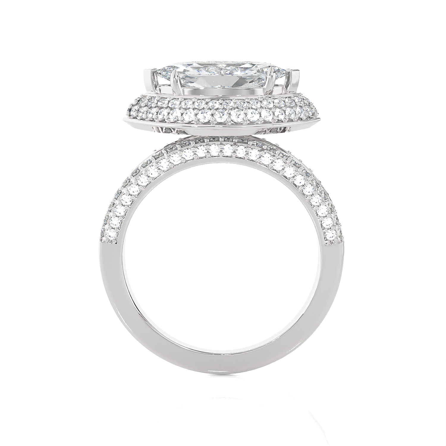 2 1/3 ctw Marquise Lab Grown Diamond Halo Engagement Ring