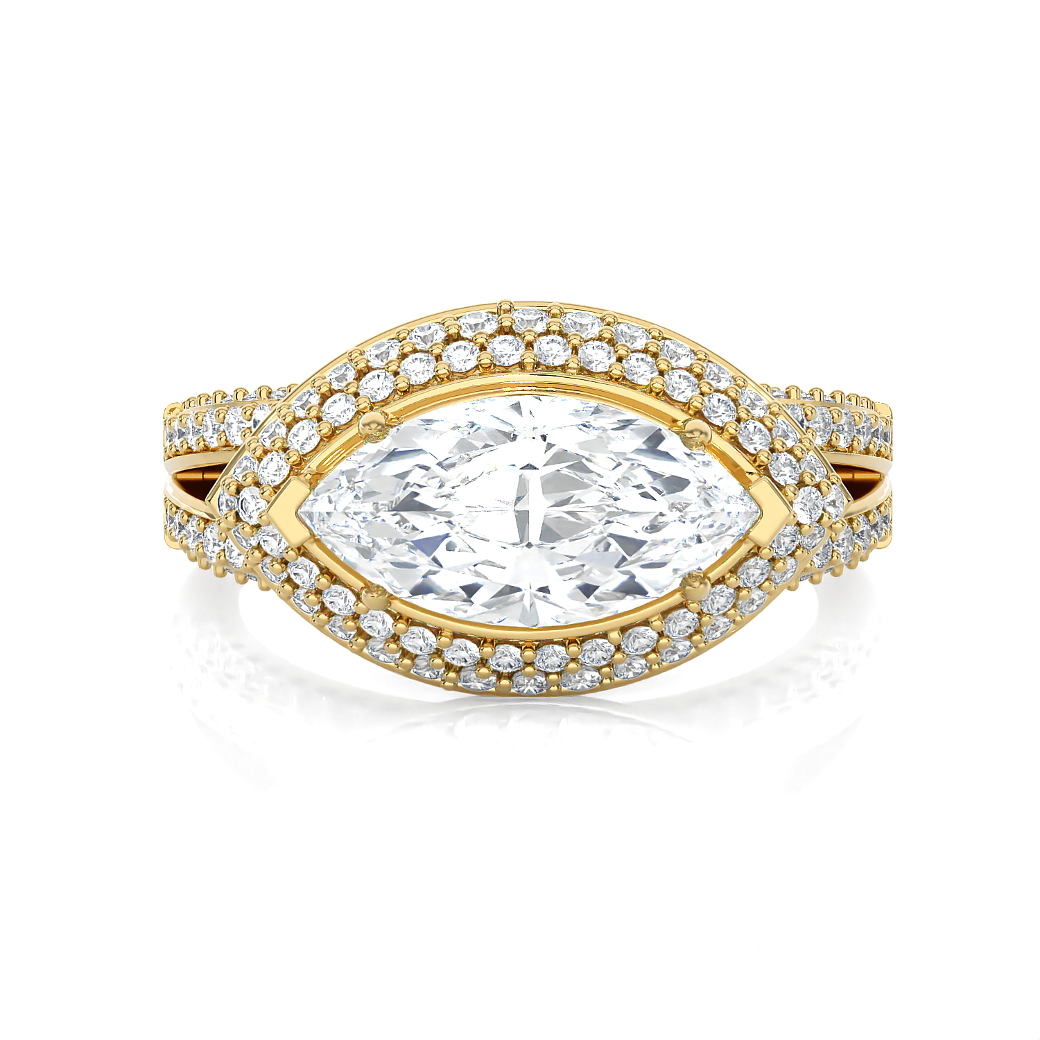 2 1/3 ctw Marquise Lab Grown Diamond Halo Engagement Ring
