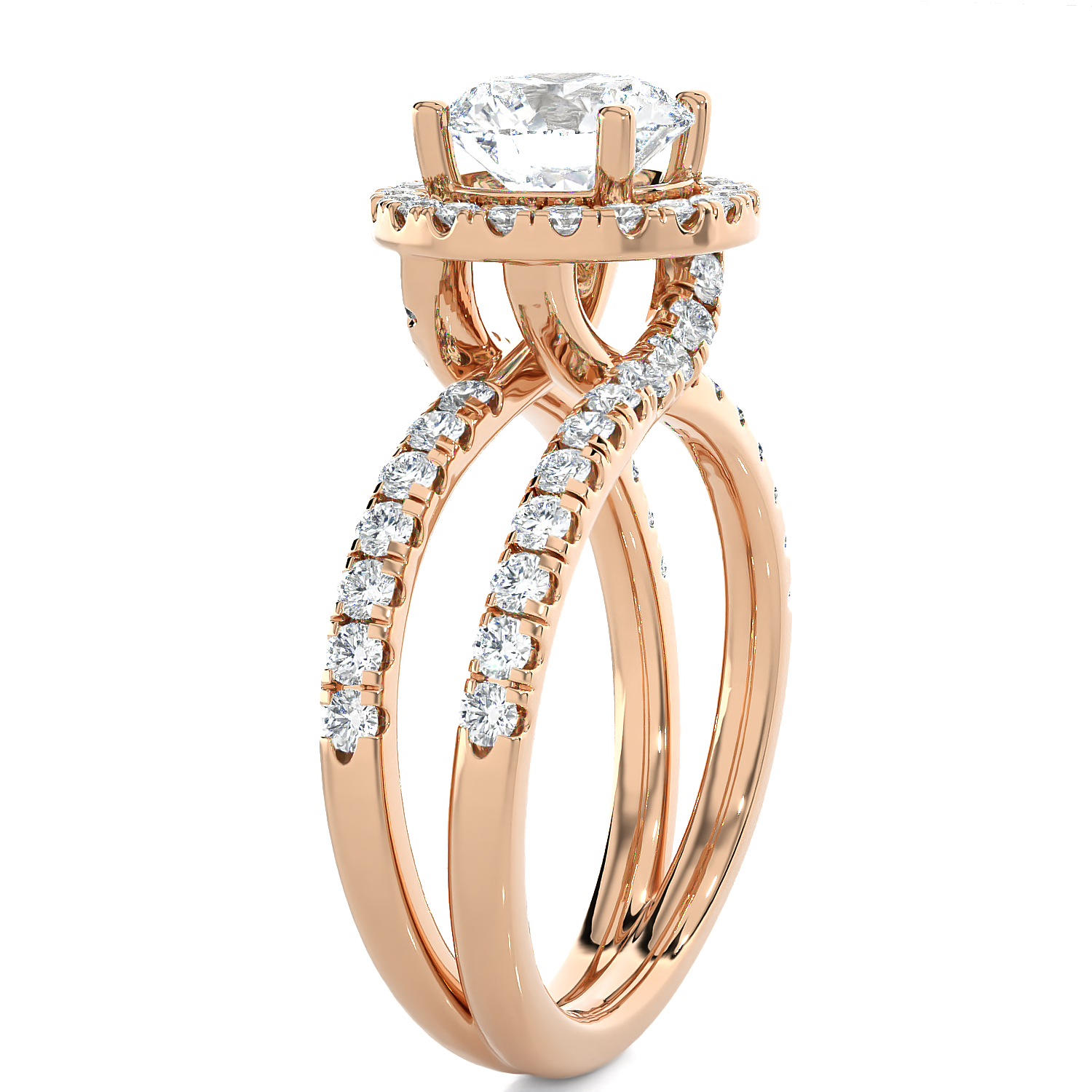 2 5/8 ctw Round Lab Grown Diamond Halo Engagement Ring