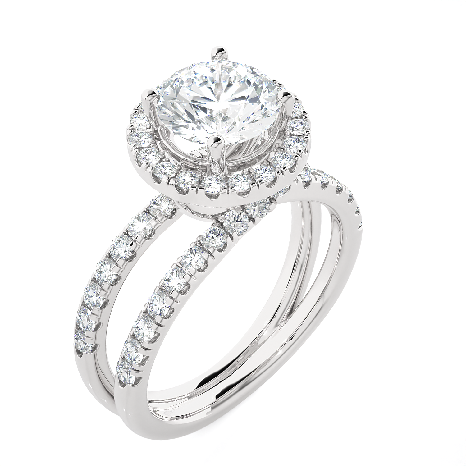 2 5/8 ctw Round Lab Grown Diamond Halo Engagement Ring