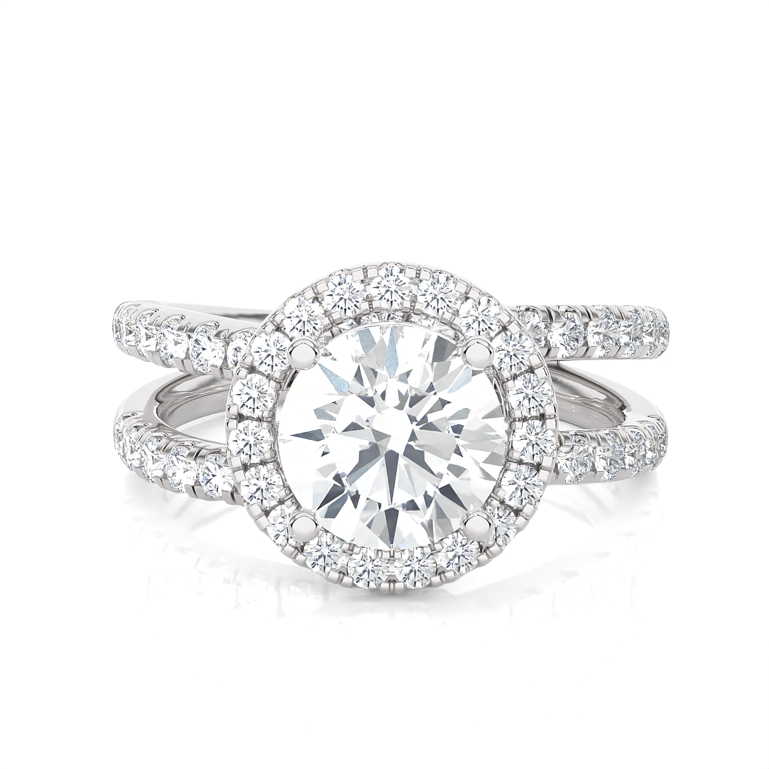 2 5/8 ctw Round Lab Grown Diamond Halo Engagement Ring