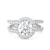 2 5/8 ctw Round Lab Grown Diamond Halo Engagement Ring