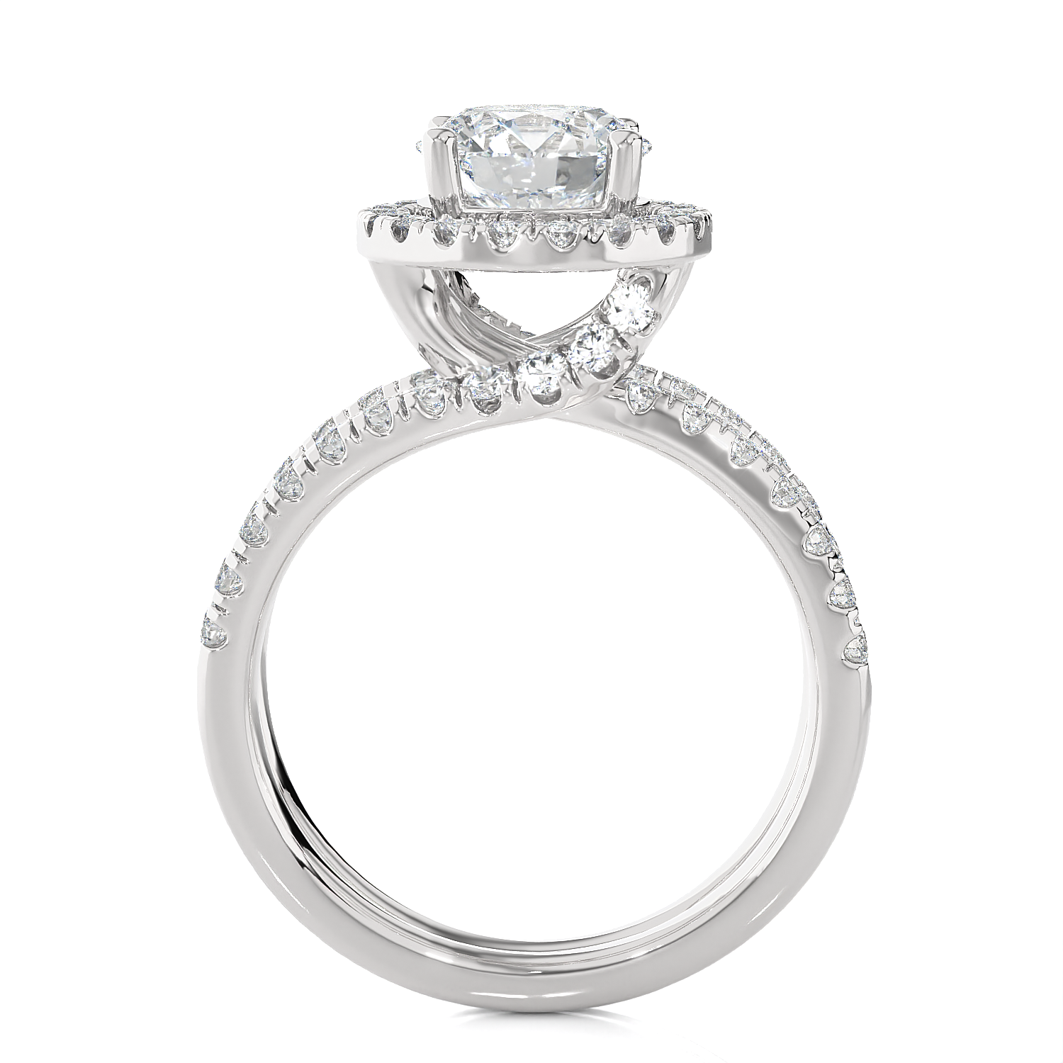 2 5/8 ctw Round Lab Grown Diamond Halo Engagement Ring