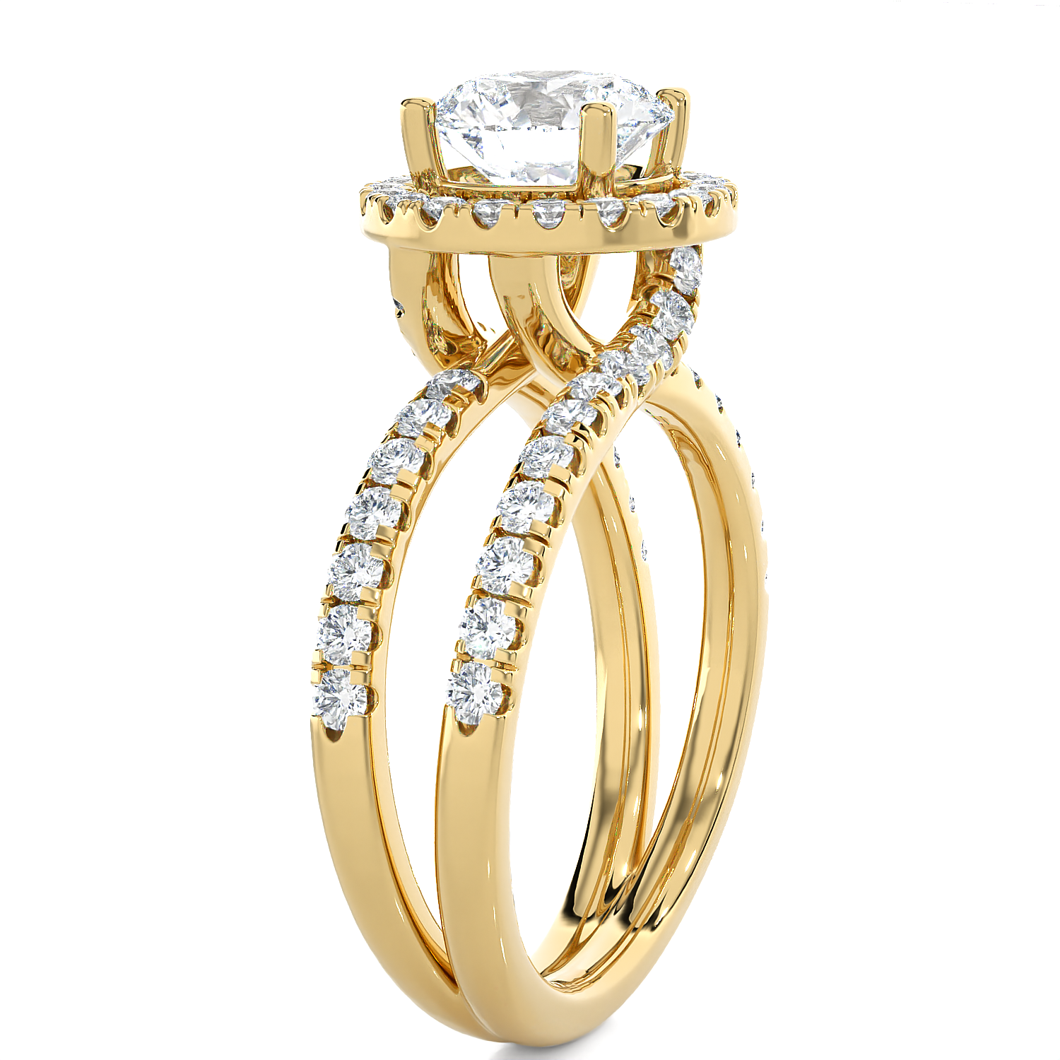 2 5/8 ctw Round Lab Grown Diamond Halo Engagement Ring