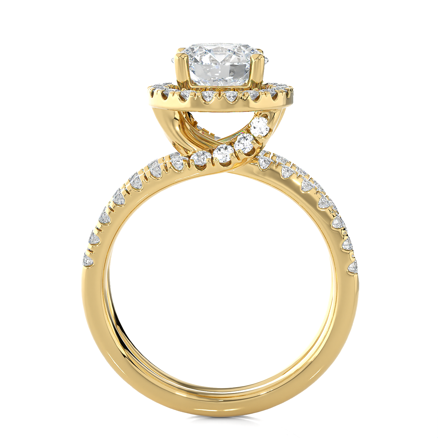 2 5/8 ctw Round Lab Grown Diamond Halo Engagement Ring