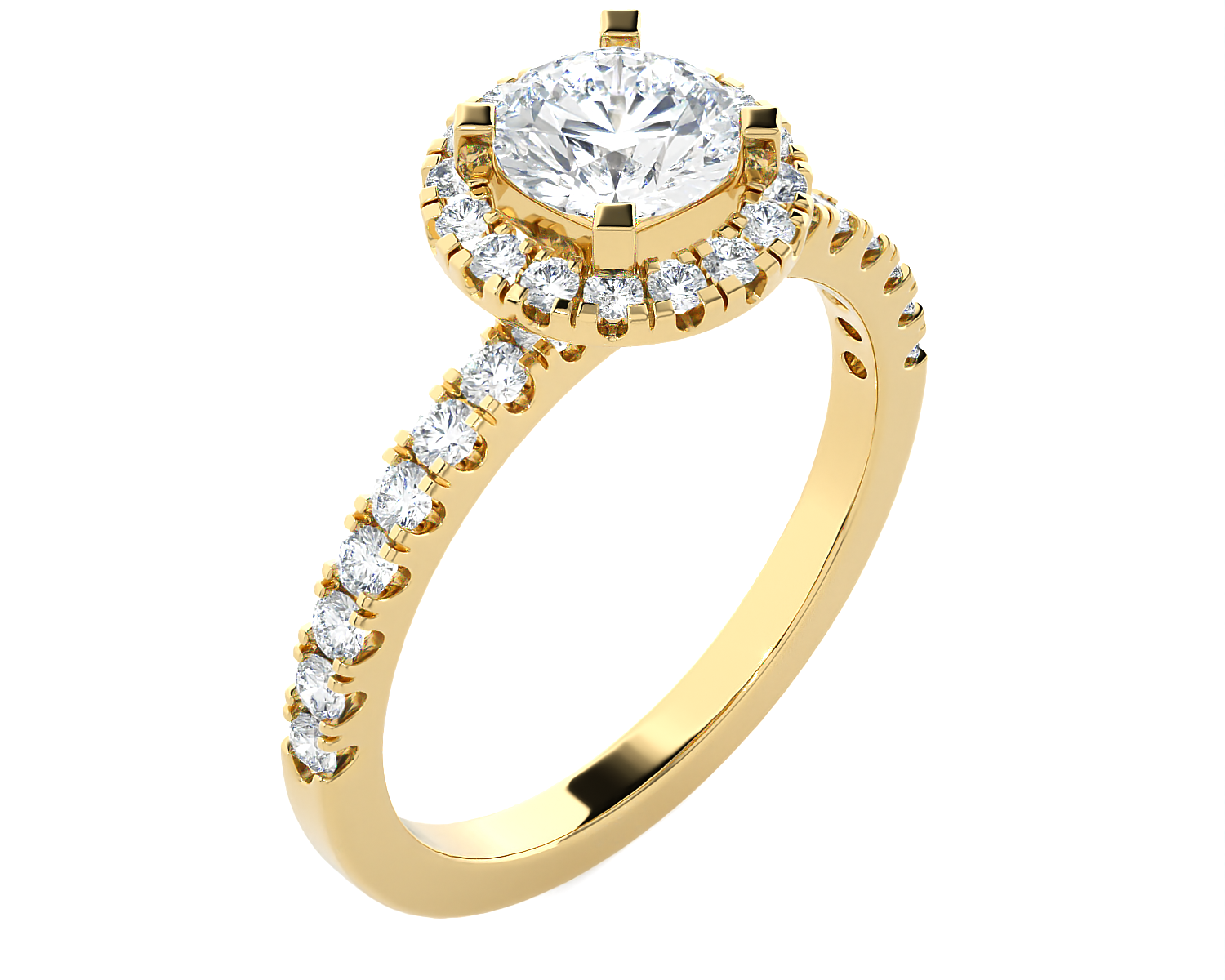 1 1/3 ctw Round Lab Grown Diamond Halo Engagement Ring