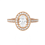 1 ctw Round Lab Grown Diamond Halo Engagement Ring