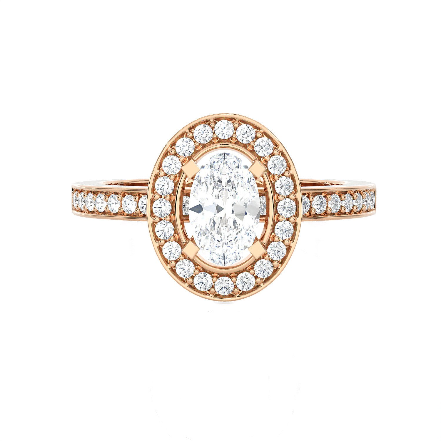 1 ctw Round Lab Grown Diamond Halo Engagement Ring