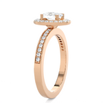 1 ctw Round Lab Grown Diamond Halo Engagement Ring