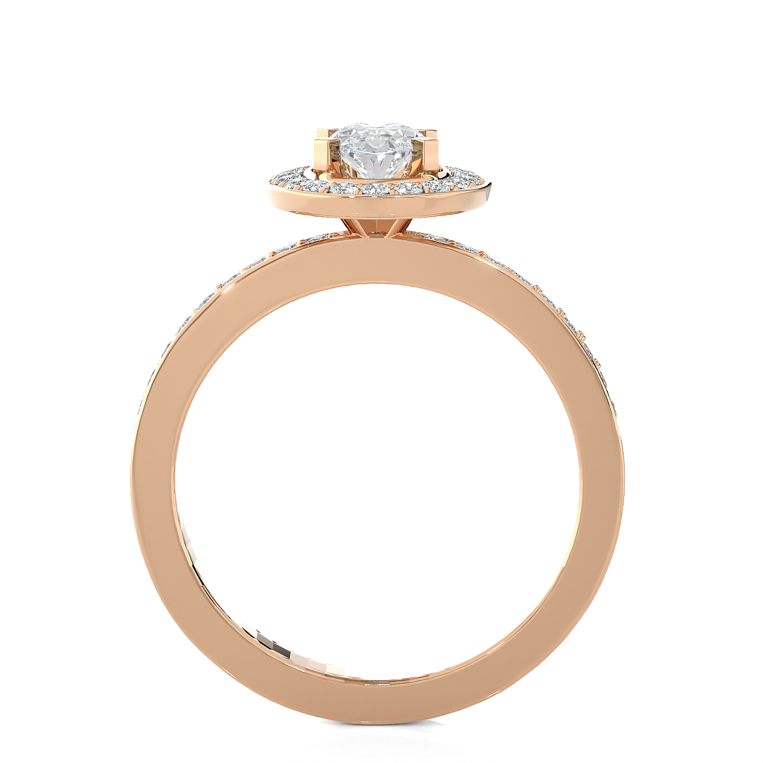 1 ctw Round Lab Grown Diamond Halo Engagement Ring