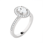1 ctw Round Lab Grown Diamond Halo Engagement Ring