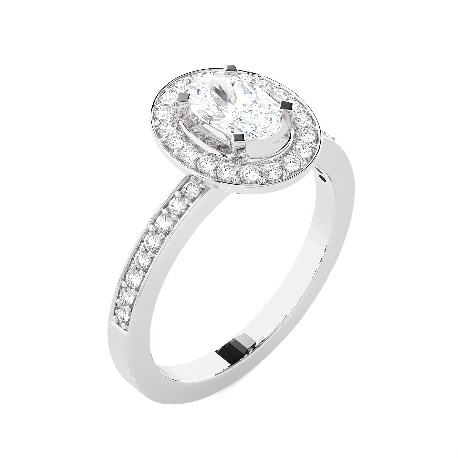 1 ctw Round Lab Grown Diamond Halo Engagement Ring