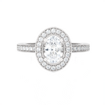 1 ctw Round Lab Grown Diamond Halo Engagement Ring