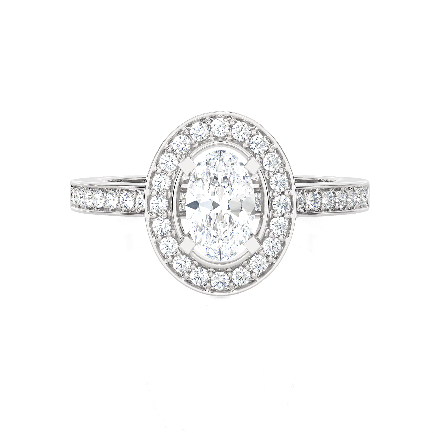 1 ctw Round Lab Grown Diamond Halo Engagement Ring