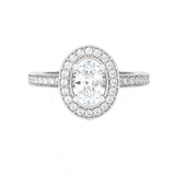 1 ctw Round Lab Grown Diamond Halo Engagement Ring