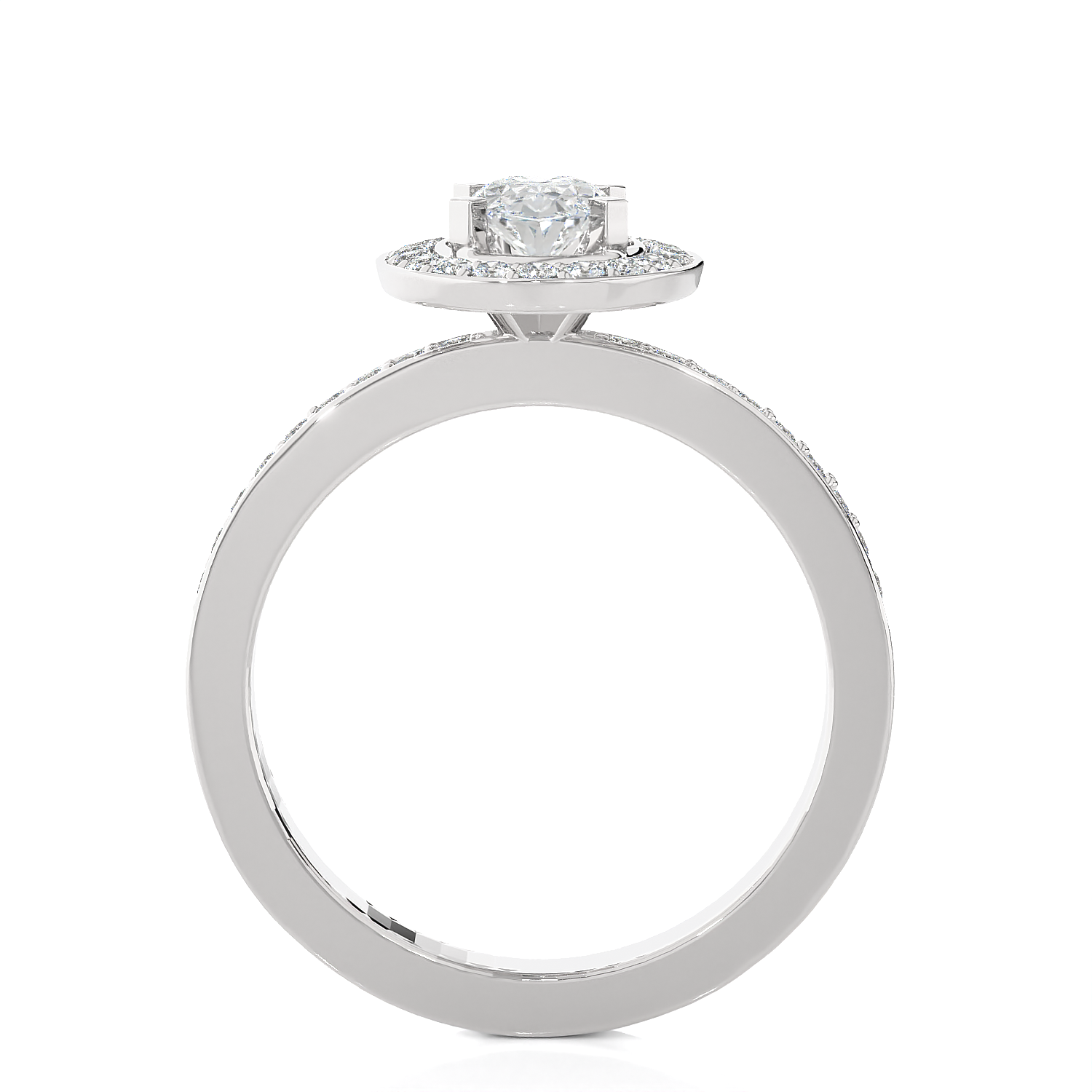1 ctw Round Lab Grown Diamond Halo Engagement Ring