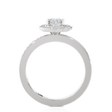1 ctw Round Lab Grown Diamond Halo Engagement Ring