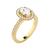 1 ctw Round Lab Grown Diamond Halo Engagement Ring