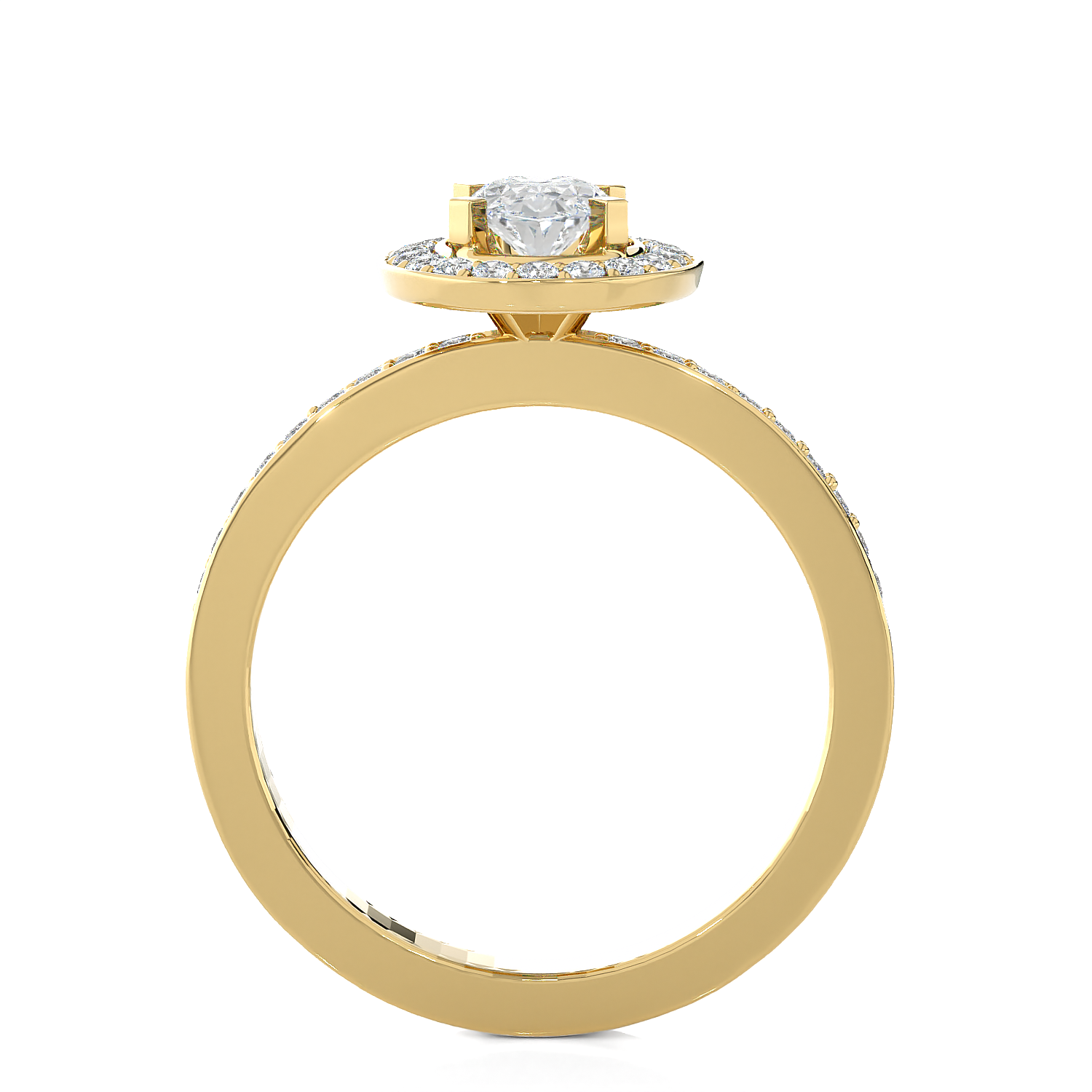 1 ctw Round Lab Grown Diamond Halo Engagement Ring