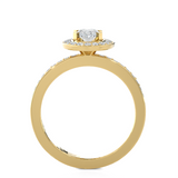 1 ctw Round Lab Grown Diamond Halo Engagement Ring