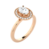 7/8 ctw Round Lab Grown Diamond Halo Engagement Ring