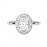7/8 ctw Round Lab Grown Diamond Halo Engagement Ring