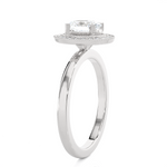 7/8 ctw Round Lab Grown Diamond Halo Engagement Ring