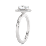 7/8 ctw Round Lab Grown Diamond Halo Engagement Ring