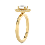 7/8 ctw Round Lab Grown Diamond Halo Engagement Ring