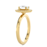 7/8 ctw Round Lab Grown Diamond Halo Engagement Ring