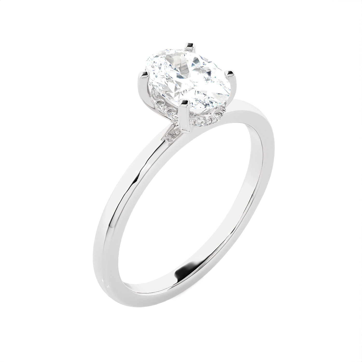 1 ctw Oval Lab Grown Diamond Solitaire Engagement Ring