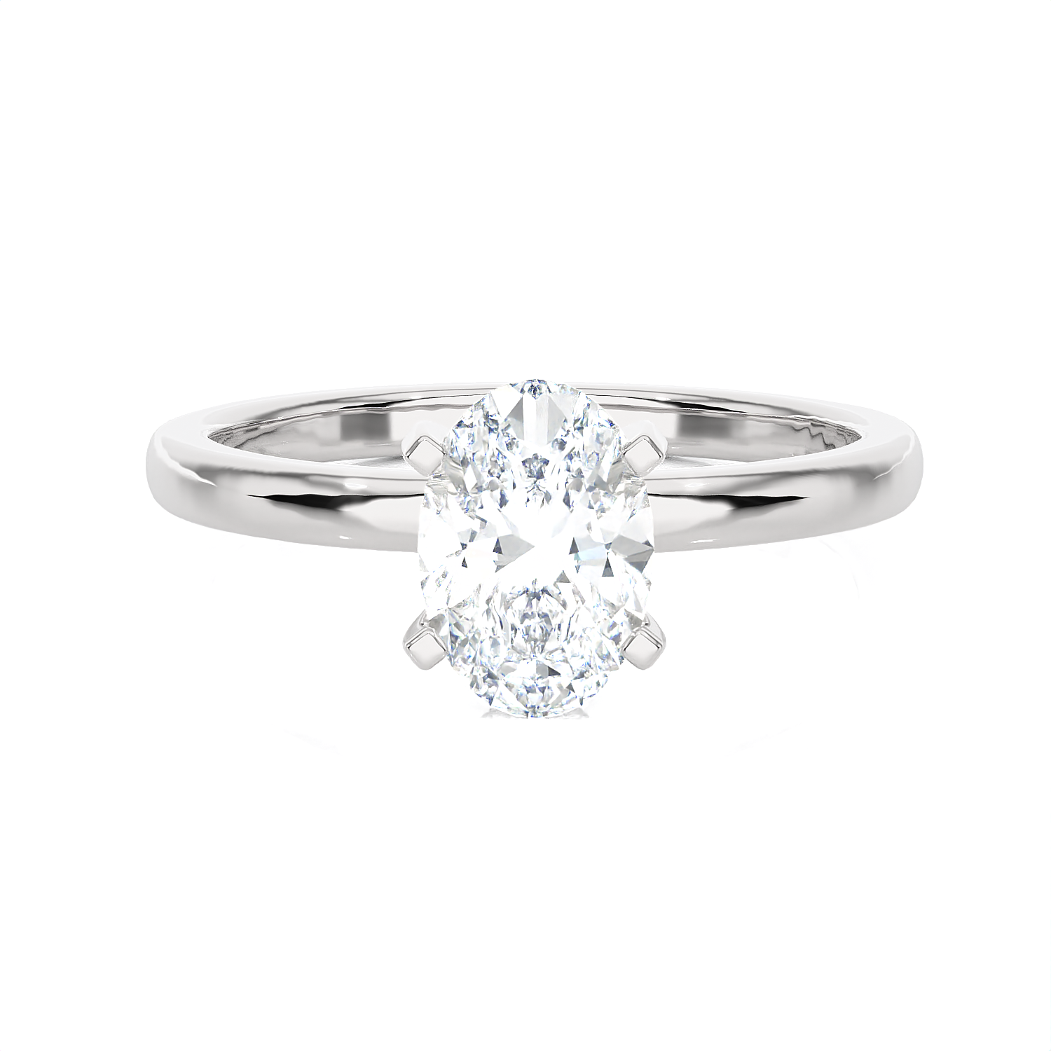 1 ctw Oval Lab Grown Diamond Solitaire Engagement Ring