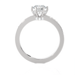 1 ctw Round Lab Grown Diamond Side Stone Engagement Ring