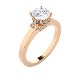 1 ctw Round Lab Grown Diamond Halo Engagement Ring