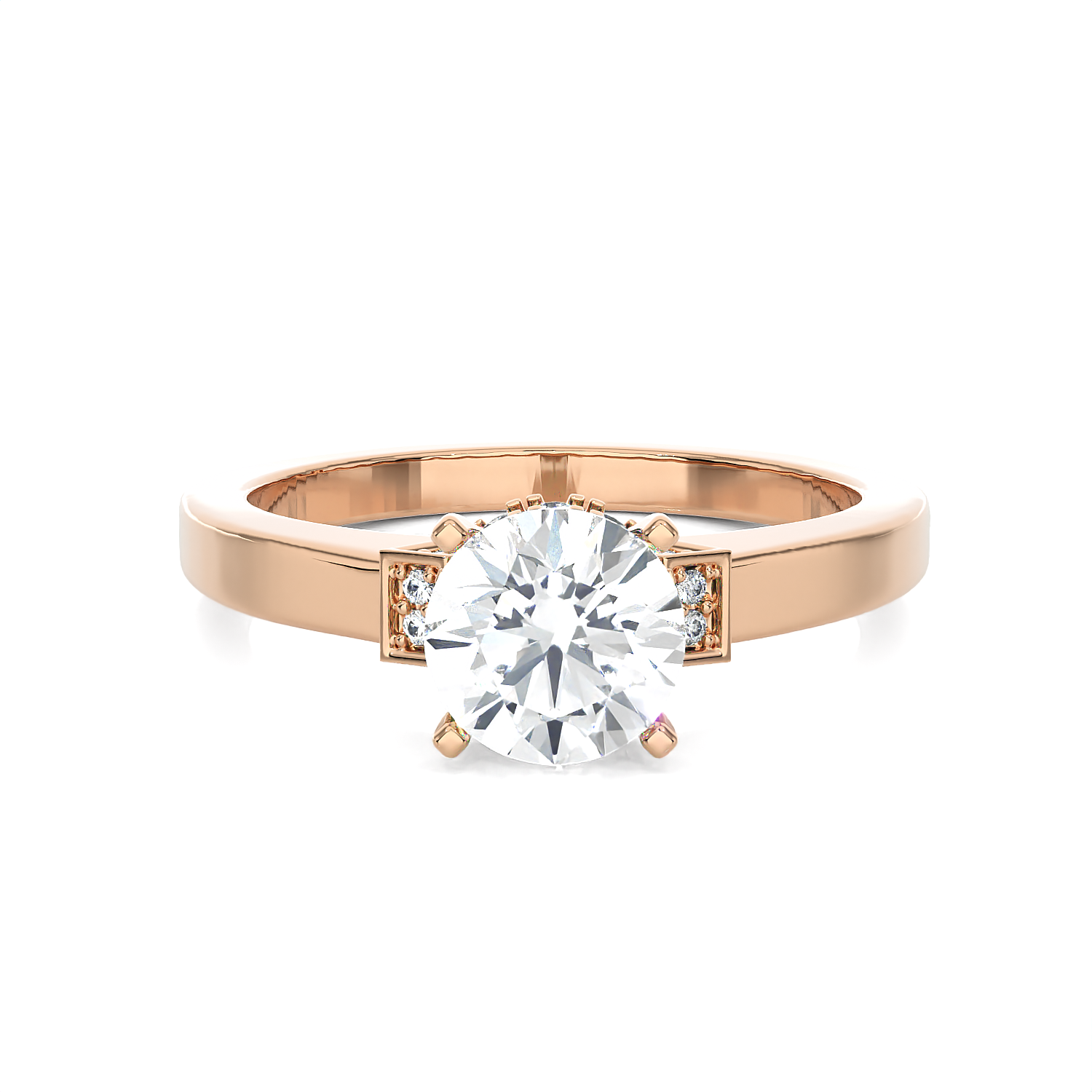 1 ctw Round Lab Grown Diamond Halo Engagement Ring