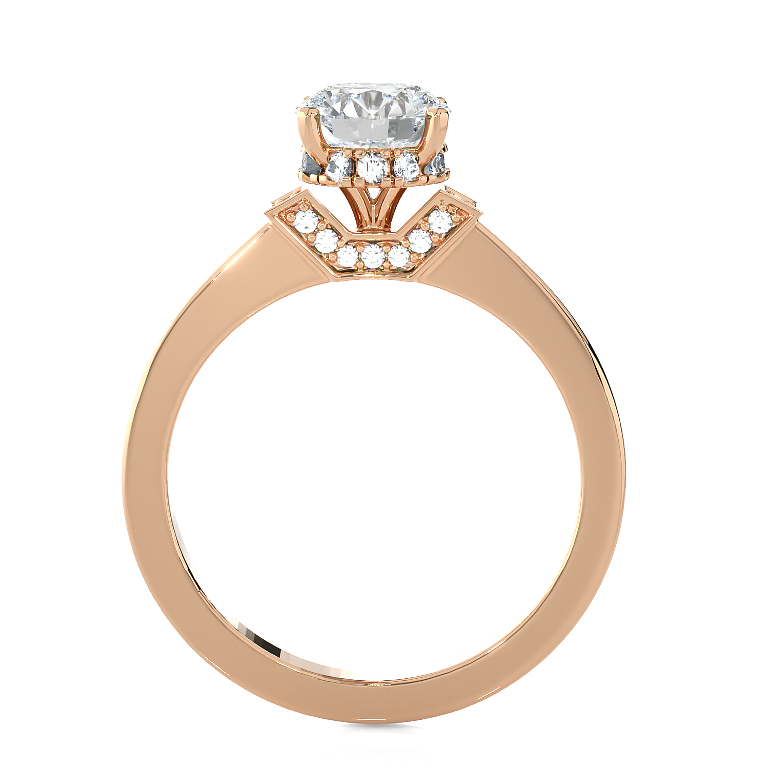 1 ctw Round Lab Grown Diamond Halo Engagement Ring