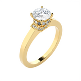 1 ctw Round Lab Grown Diamond Halo Engagement Ring