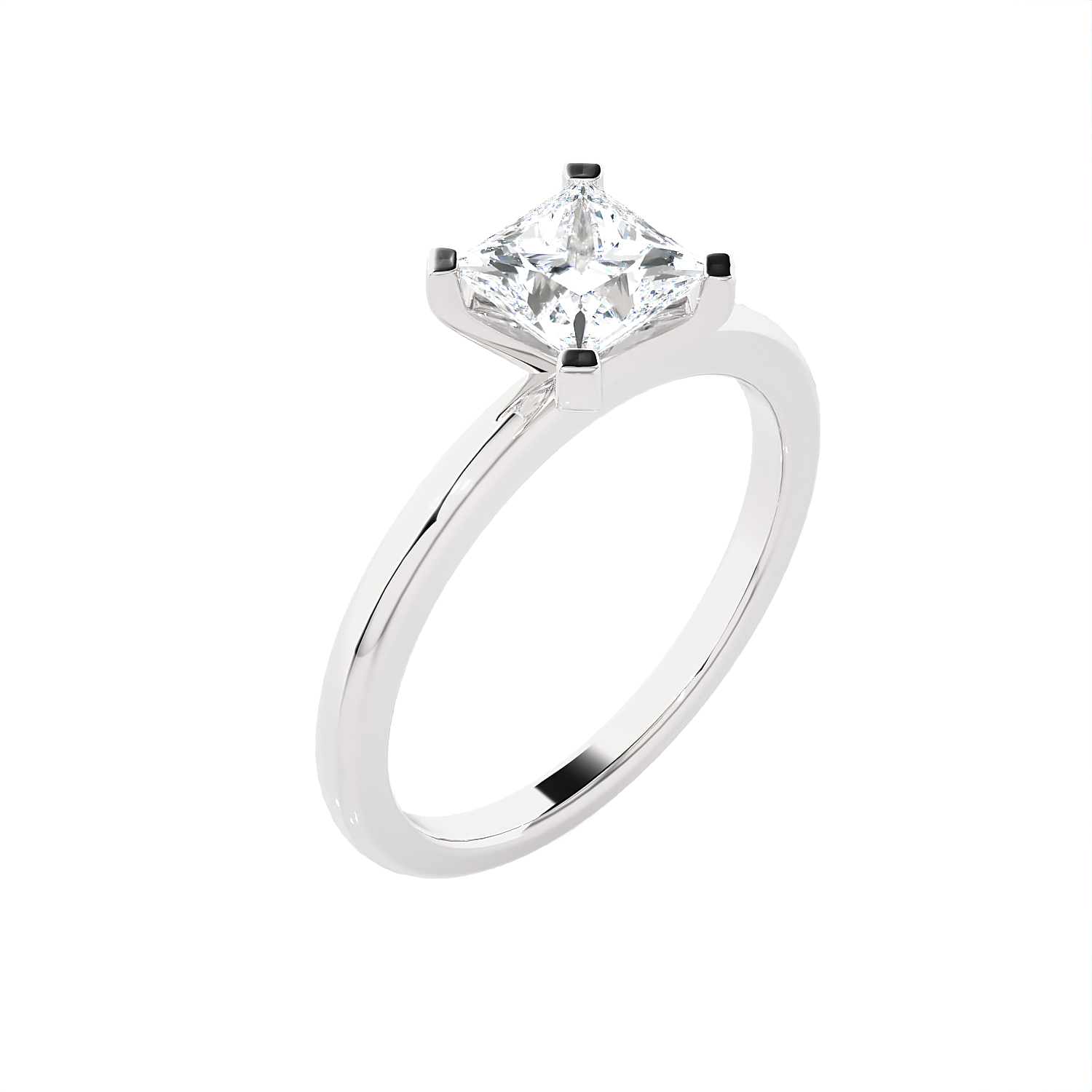 1 ctw Princess-Cut Lab Grown Diamond Solitaire Engagement Ring
