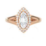7/8 ctw Marquise Lab Grown Diamond Halo Engagement Ring