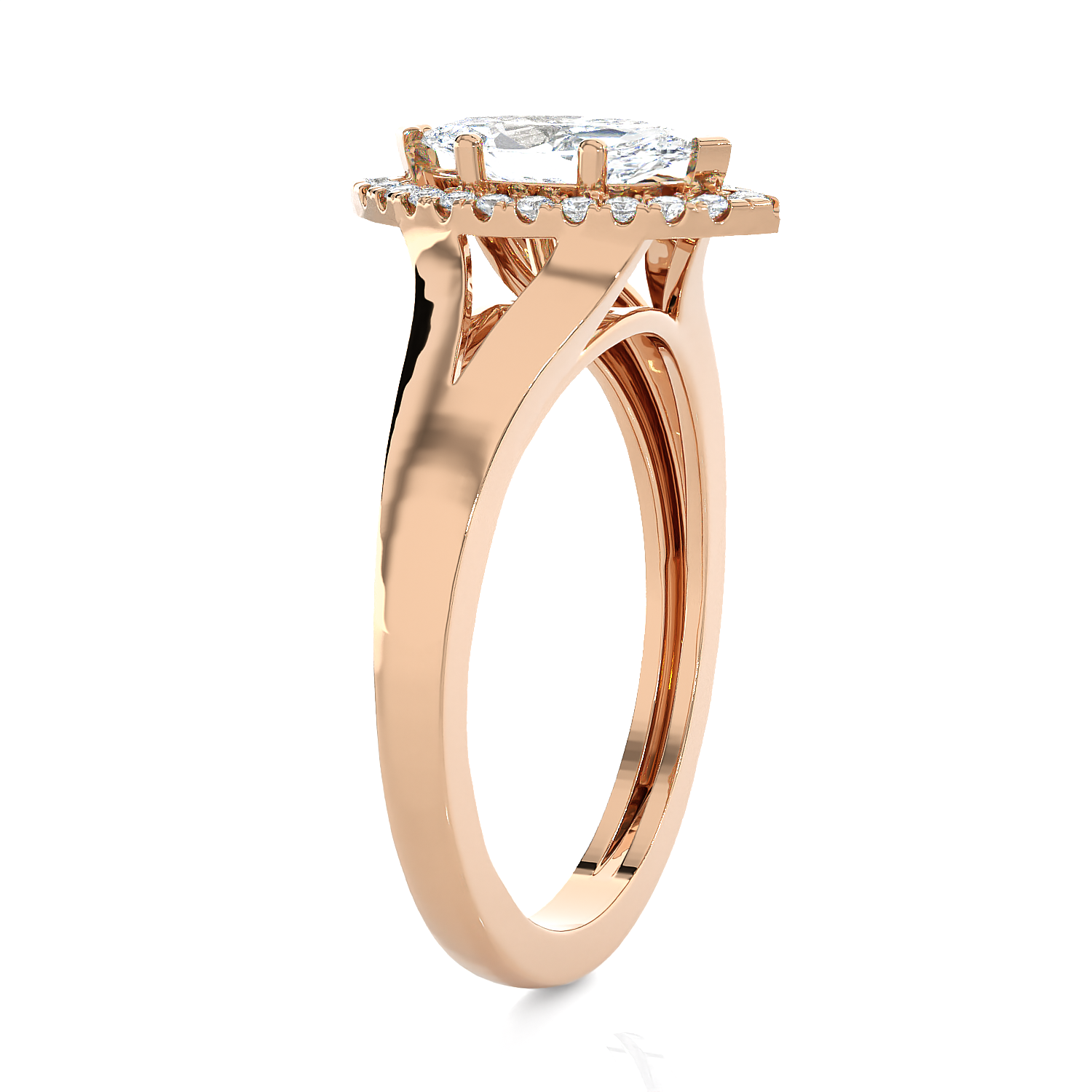 7/8 ctw Marquise Lab Grown Diamond Halo Engagement Ring