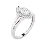 7/8 ctw Marquise Lab Grown Diamond Halo Engagement Ring