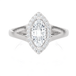 7/8 ctw Marquise Lab Grown Diamond Halo Engagement Ring