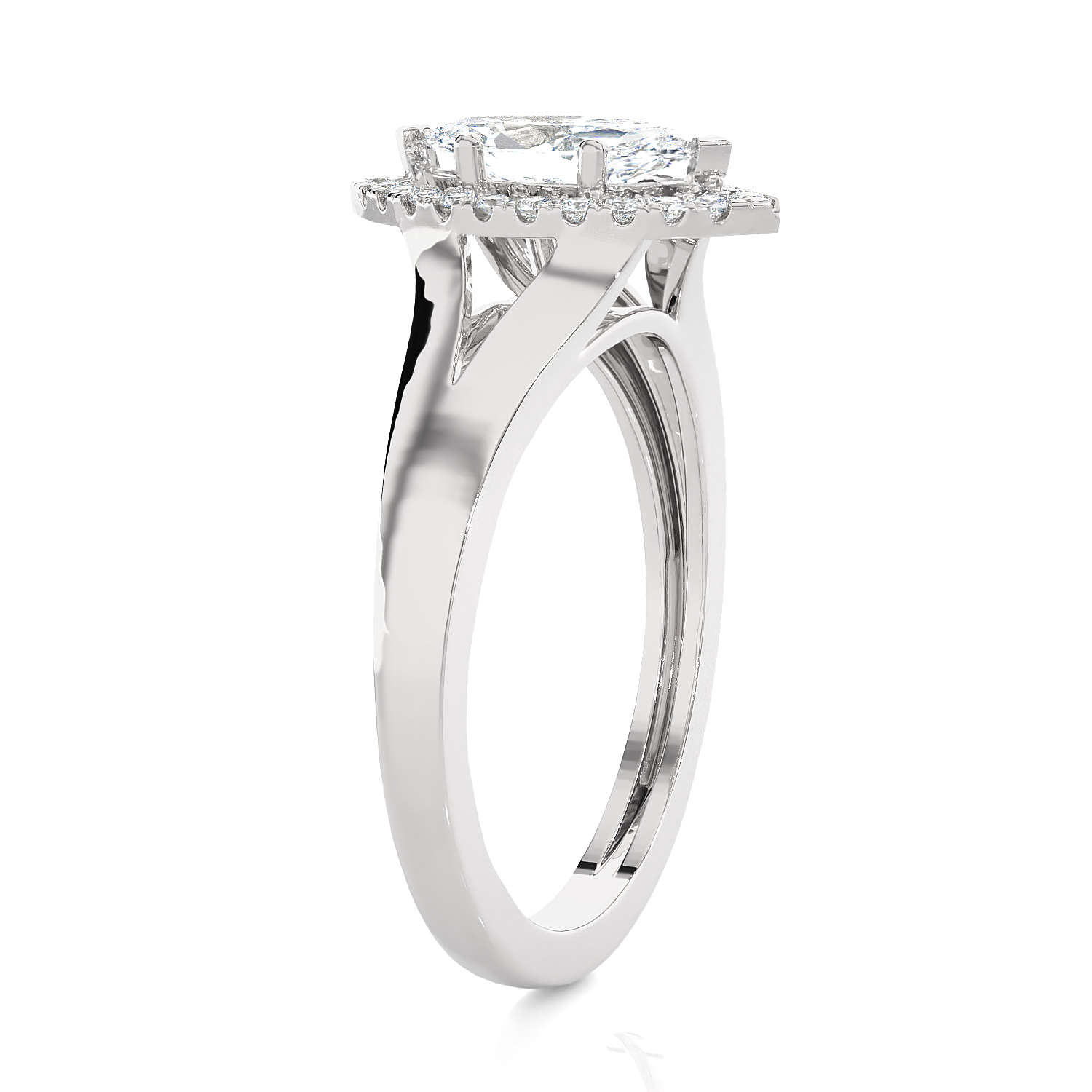 7/8 ctw Marquise Lab Grown Diamond Halo Engagement Ring